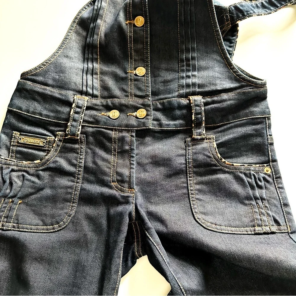 John Galliano Logo Denim Overalls 38 / 4 NWOT - Picture 7 of 16